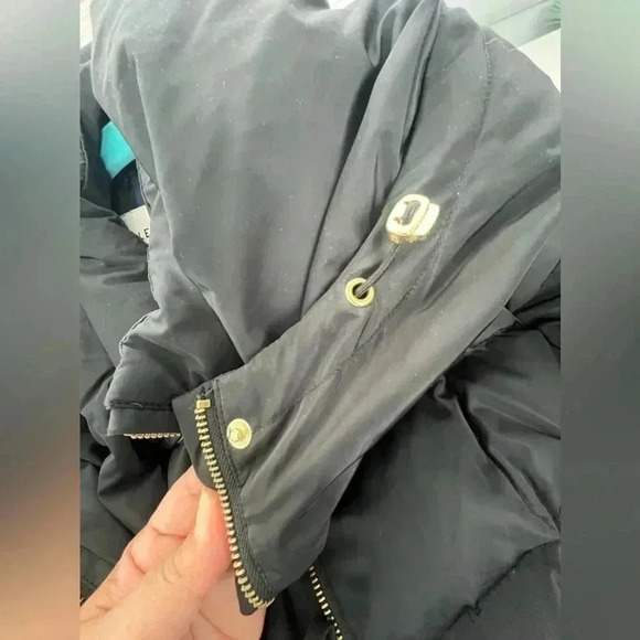 Cole Haan Down and Feathers Fill Hooded Puffer Coat with Inside ZipperBibb Sz S - Picture 10 of 16